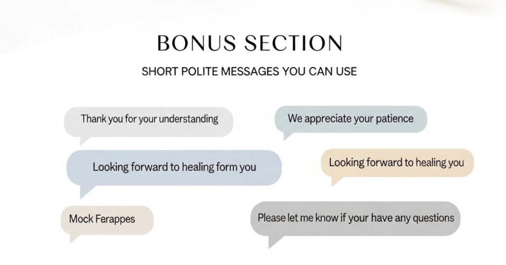 Bonus Section Short Polite Messages You Can Use