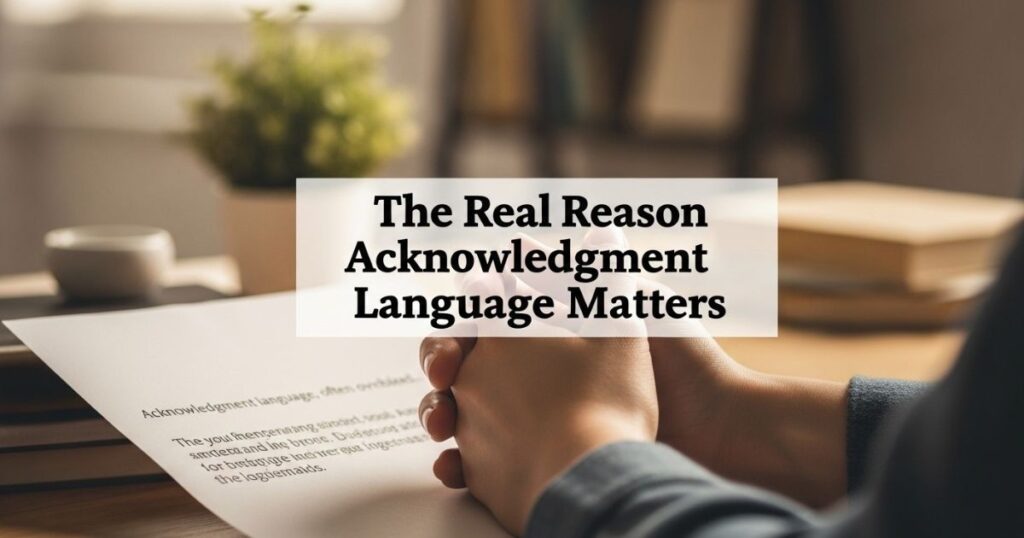 The Real Reason Acknowledgment Language Matters