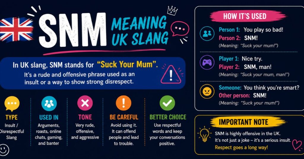 Snm meaning UK slang