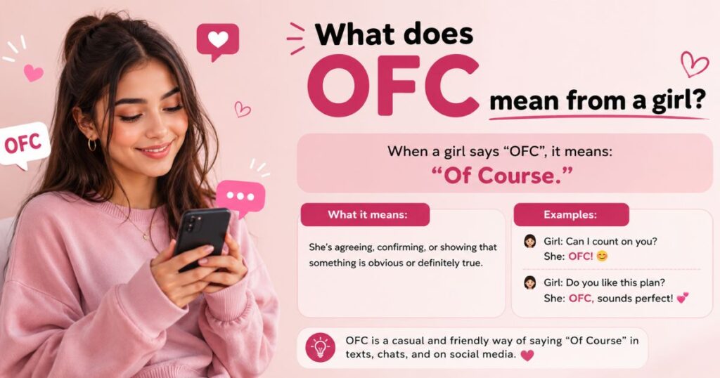 What does OFC mean from a girl