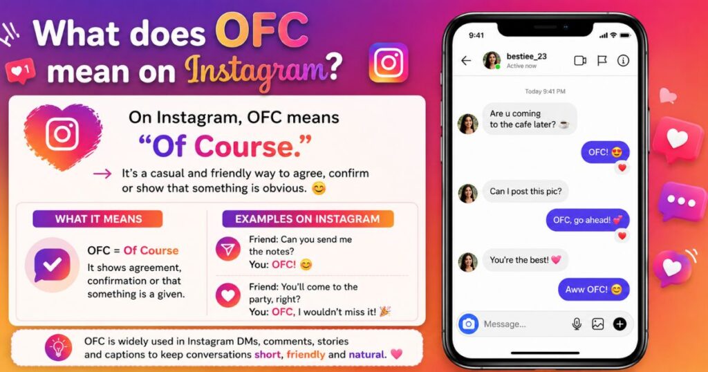 What does ofc mean on instagram