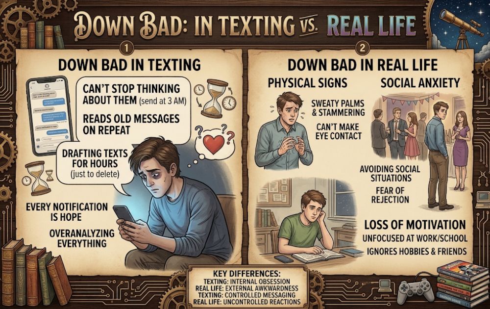 Down Bad in Texting vs. Real Life