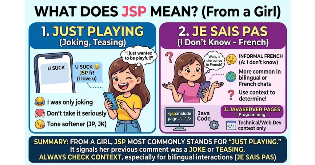 What Does JSP Mean From a Girl