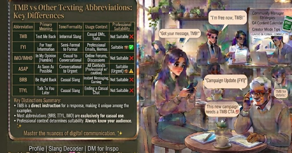 TMB vs Other Texting Abbreviations Key Differences