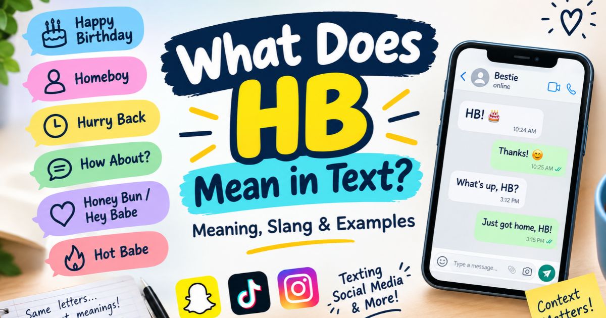 Menu Text Examples What Does HB Mean in Text? Meaning, Slang and Examples